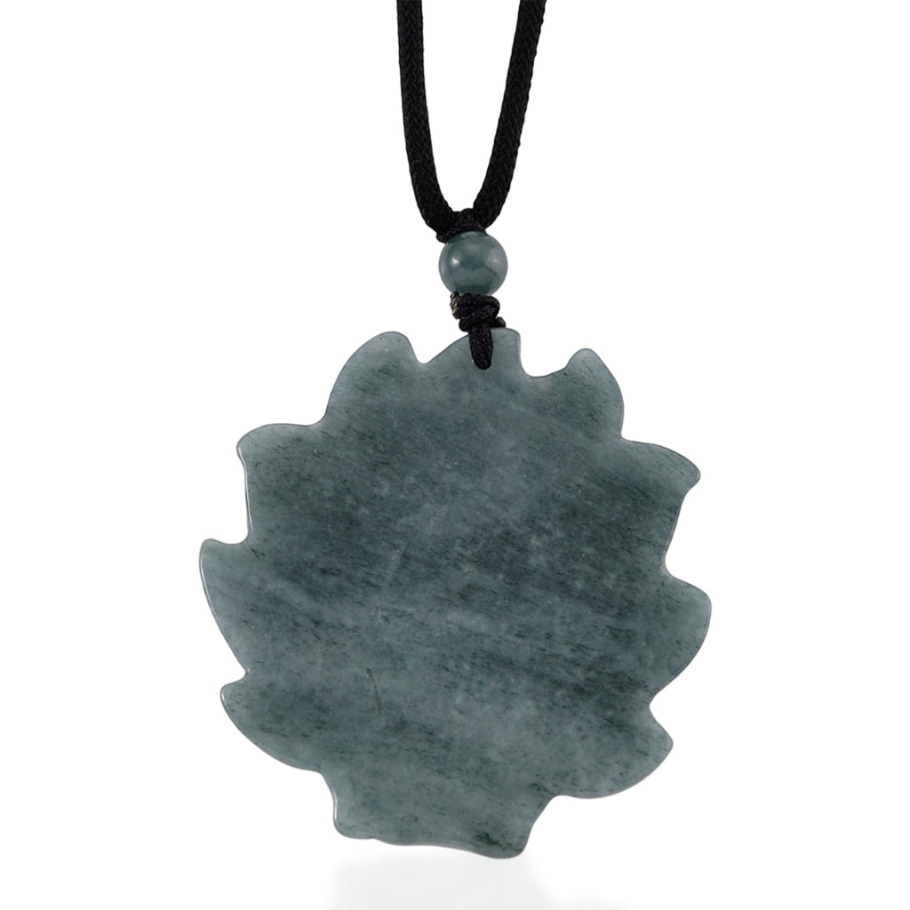 Natural Olmec Jade Adjustable Nine-Tailed Fox Carved Necklace with Cotton Thread (Size - 28) 80.00 Ct.