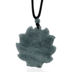 Natural Olmec Jade Adjustable Nine-Tailed Fox Carved Necklace with Cotton Thread (Size - 28) 80.00 Ct.