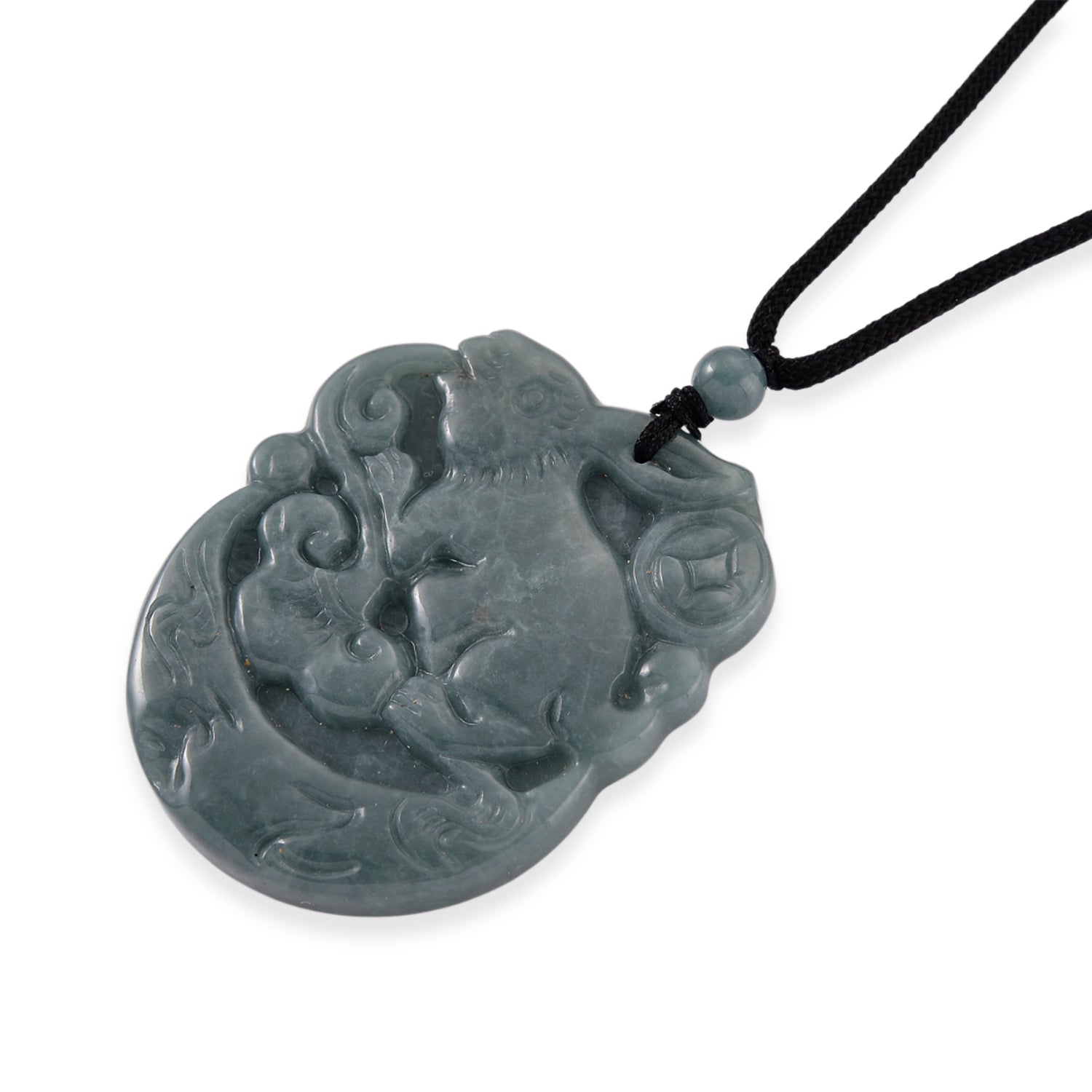 Natural Olmec Jade Adjustable Rabbit Carved Necklace (Size - 28) with Cotton Thread (Size - 28) 135.00 Ct. V32490895 4