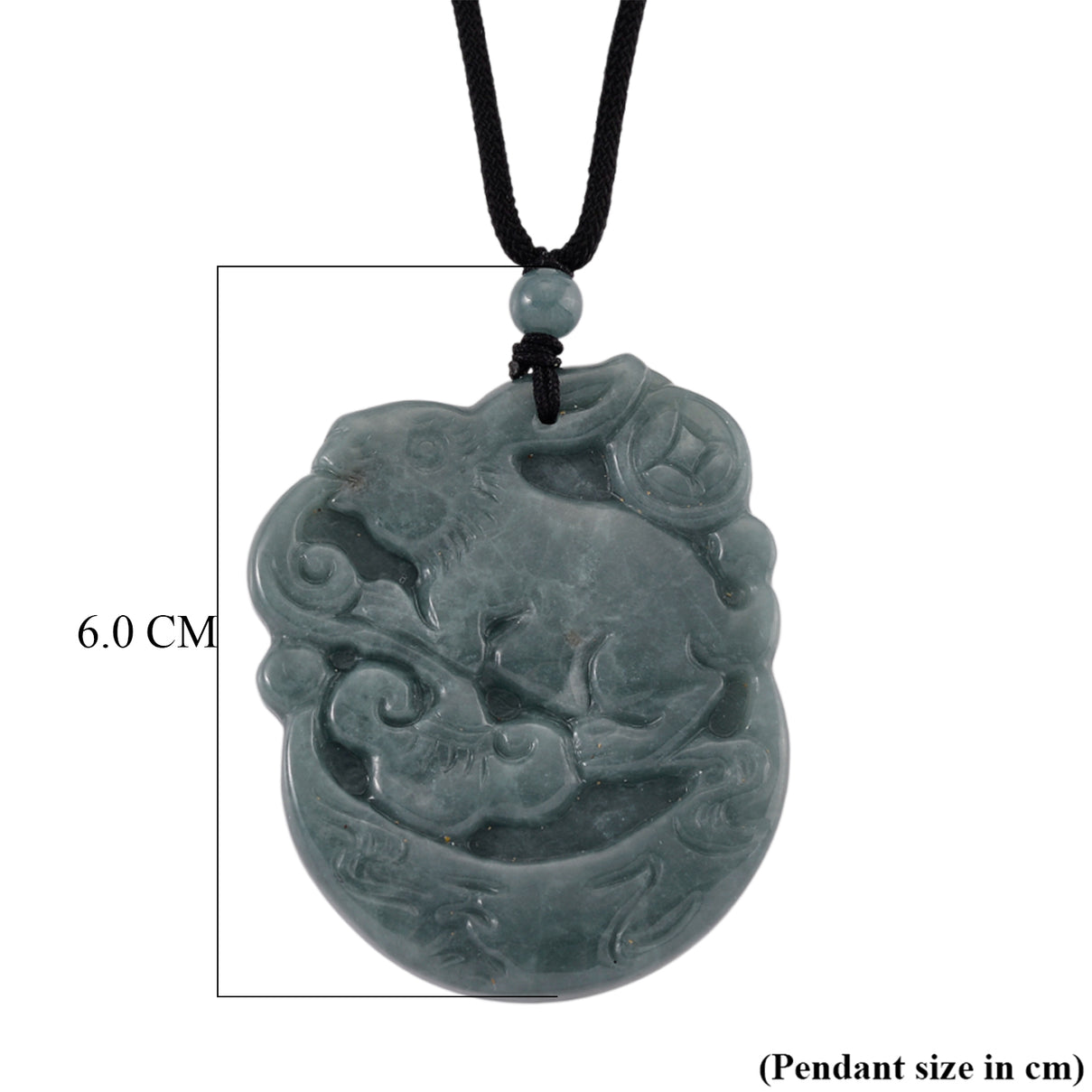 Natural Olmec Jade Adjustable Rabbit Carved Necklace (Size - 28) with Cotton Thread (Size - 28) 135.00 Ct. V32490895 7