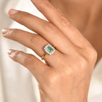 AAA Premium Gemfields Zambian Emerald (Oct 1.00 Cts) and Lab Grown Diamond (SI/G-H 0.35 Cts) Ring in 18K Yellow Vermeil Sterling Silver 1.35 Ct._8482783_1