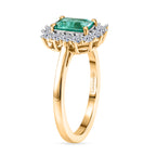 AAA Premium Gemfields Zambian Emerald (Oct 1.00 Cts) and Lab Grown Diamond (SI/G-H 0.35 Cts) Ring in 18K Yellow Vermeil Sterling Silver 1.35 Ct._8482783_3