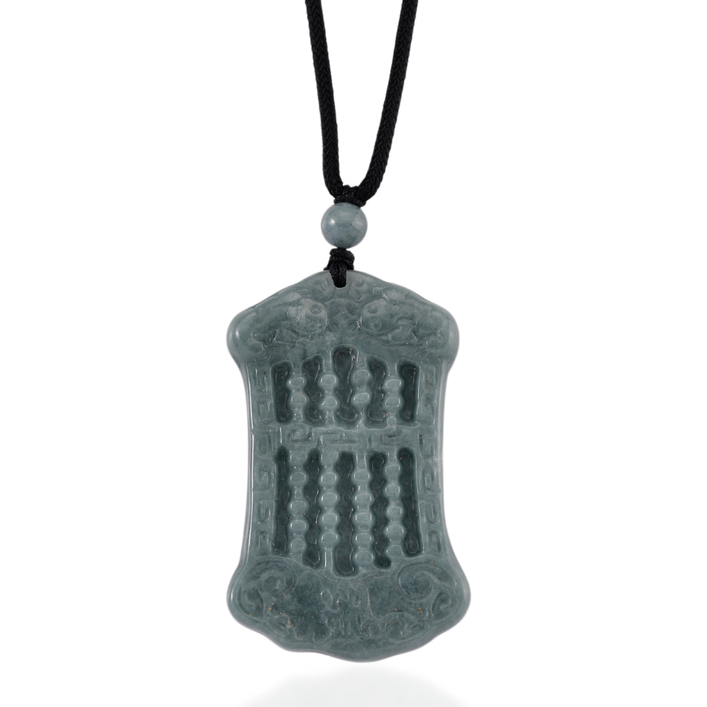 Natural Olmec Jade Adjustable Abacus Carved Necklace with Cotton Thread (Size - 28) 80.00 Ct._8482784