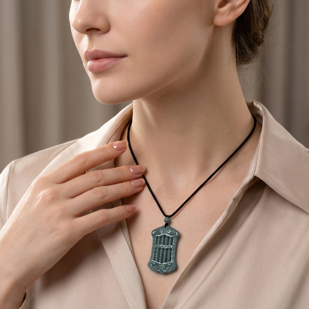 Natural Olmec Jade Adjustable Abacus Carved Necklace with Cotton Thread (Size - 28) 80.00 Ct._8482784_1