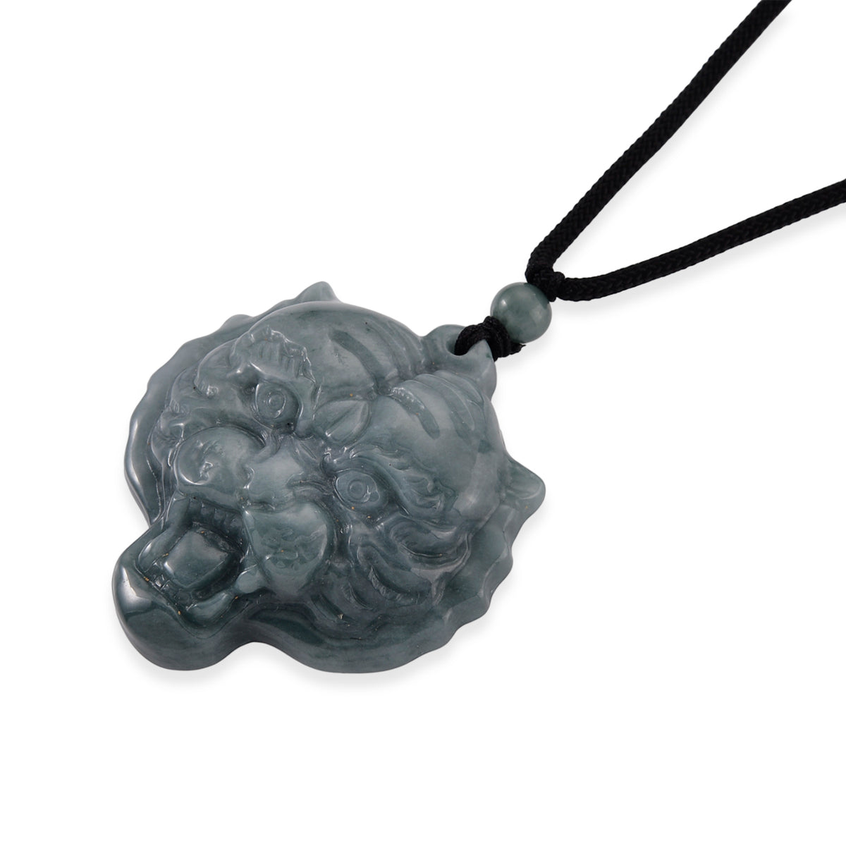 Natural Olmec Jade Adjustable Tiger Carved Necklace with Cotton Thread (Size - 28) 145.00 Ct. V32513984 4
