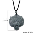 Natural Olmec Jade Adjustable Tiger Carved Necklace with Cotton Thread (Size - 28) 145.00 Ct._8482786_6