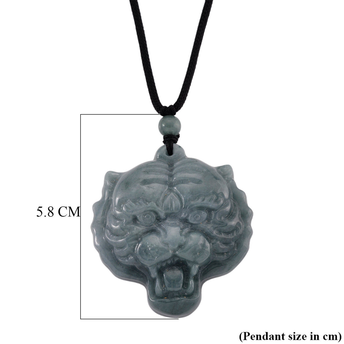 Natural Olmec Jade Adjustable Tiger Carved Necklace with Cotton Thread (Size - 28) 145.00 Ct. V32513984 7
