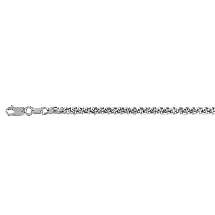 Italian Made- Sterling Silver Spiga Bracelet (Size - 8) with Lobster Clasp 8482787 1