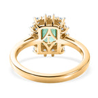 AAA Premium Gemfields Zambian Emerald (Oct 1.00 Cts) and Lab Grown Diamond (SI/G-H 0.35 Cts) Ring in 18K Yellow Vermeil Sterling Silver 1.35 Ct._8482817_4
