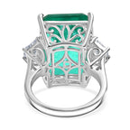 D'Joy Emeraldine Triplet Quartz & White Zircon Trilogy Ring in Rhodium Overlay Sterling Silver 18.78 Ct._8482848_4