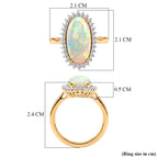 Ethiopian Opal & Luxuriant SI-G/H Lab Grown Diamond Halo Ring in 18K Vermeil Yellow Gold Plated Sterling Silver 3.34 Ct._8482908_5