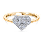 Luxuriant - Lab Grown Diamond (SI/G-H) Cluster Heart Ring in 18K Vermeil Yellow Gold Plated Sterling Silver_8482945