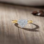 Luxuriant - Lab Grown Diamond (SI/G-H) Cluster Heart Ring in 18K Vermeil Yellow Gold Plated Sterling Silver_8482945_2
