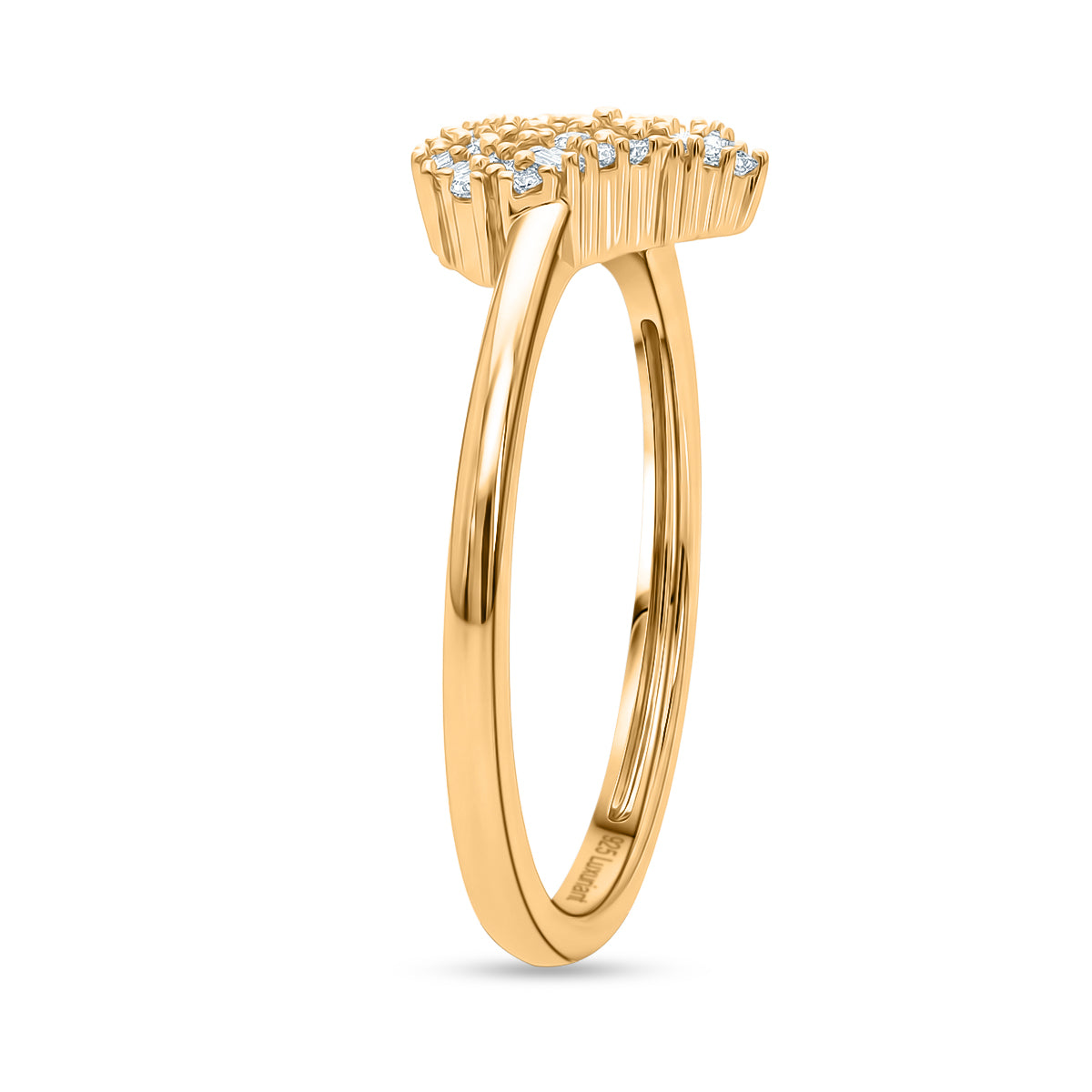 LUXURIANT Lab Grown Diamond Cluster Heart Ring in 18K Vermeil Yellow Gold Over Sterling Silver (SI-GH) 8482945 4