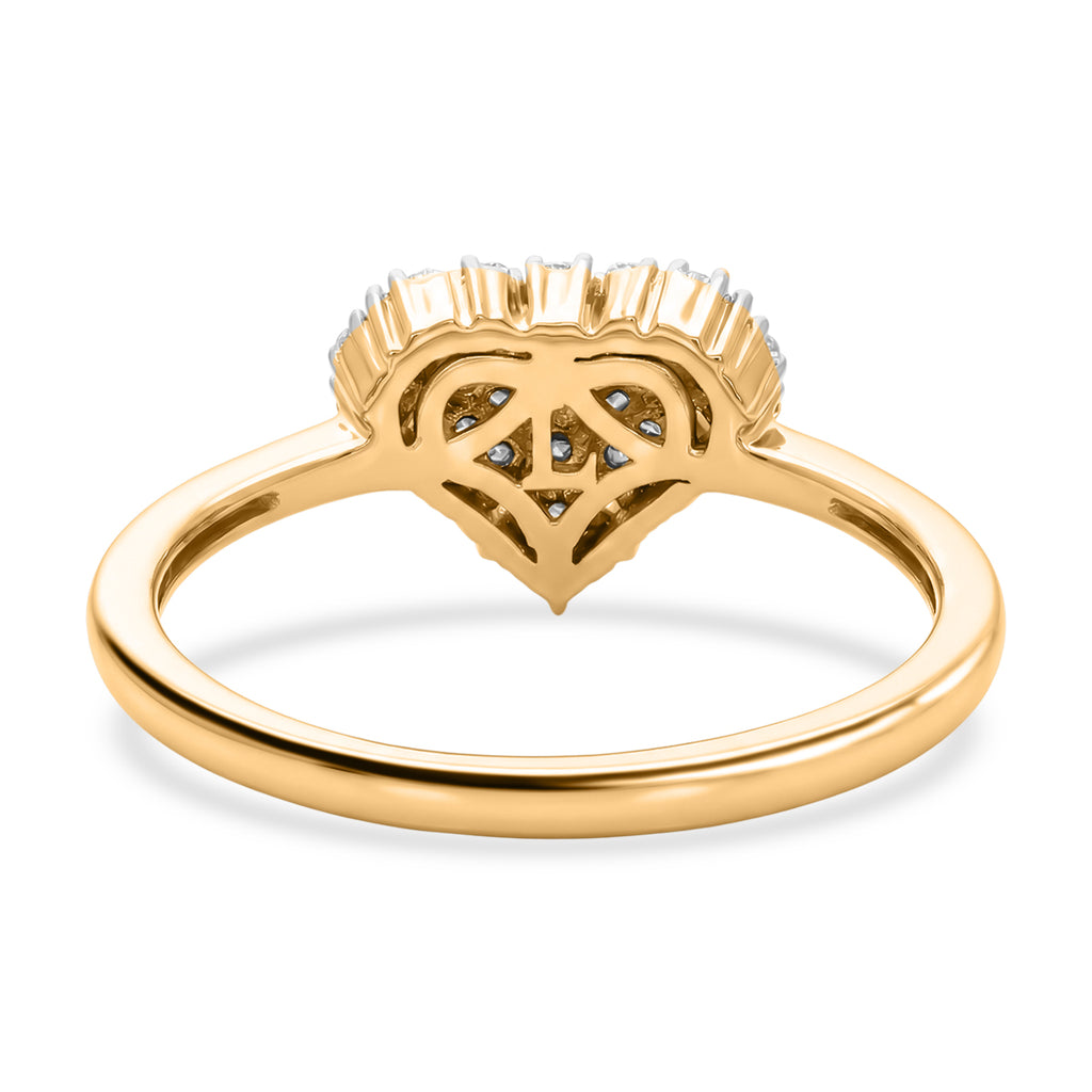 Luxuriant - Lab Grown Diamond (SI/G-H) Cluster Heart Ring in 18K Vermeil Yellow Gold Plated Sterling Silver_8482945_4