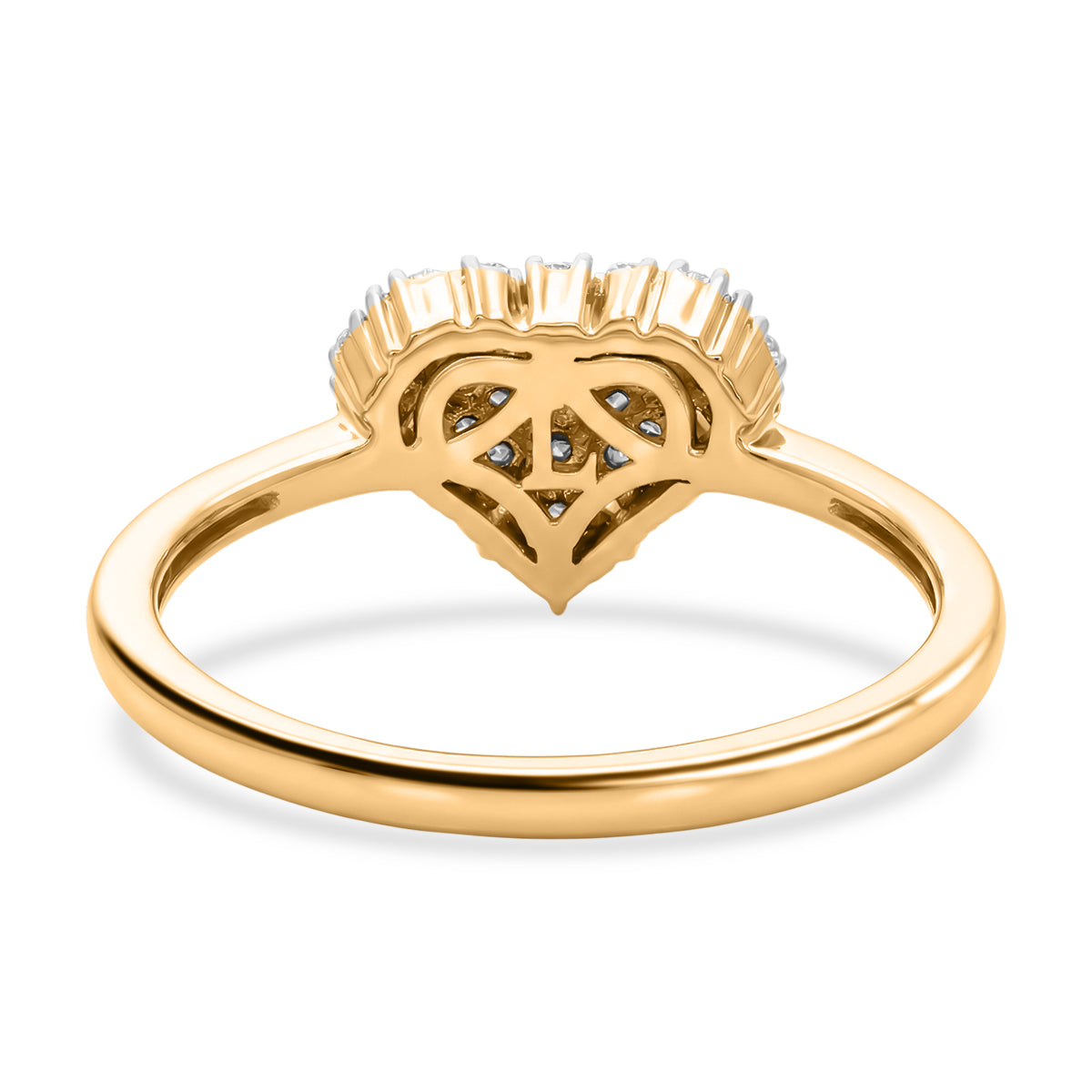 LUXURIANT Lab Grown Diamond Cluster Heart Ring in 18K Vermeil Yellow Gold Over Sterling Silver (SI-GH) 8482945 5