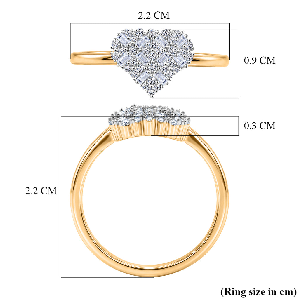 Luxuriant - Lab Grown Diamond (SI/G-H) Cluster Heart Ring in 18K Vermeil Yellow Gold Plated Sterling Silver_8482945_5