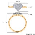 Luxuriant - Lab Grown Diamond (SI/G-H) Cluster Heart Ring in 18K Vermeil Yellow Gold Plated Sterling Silver_8482945_5