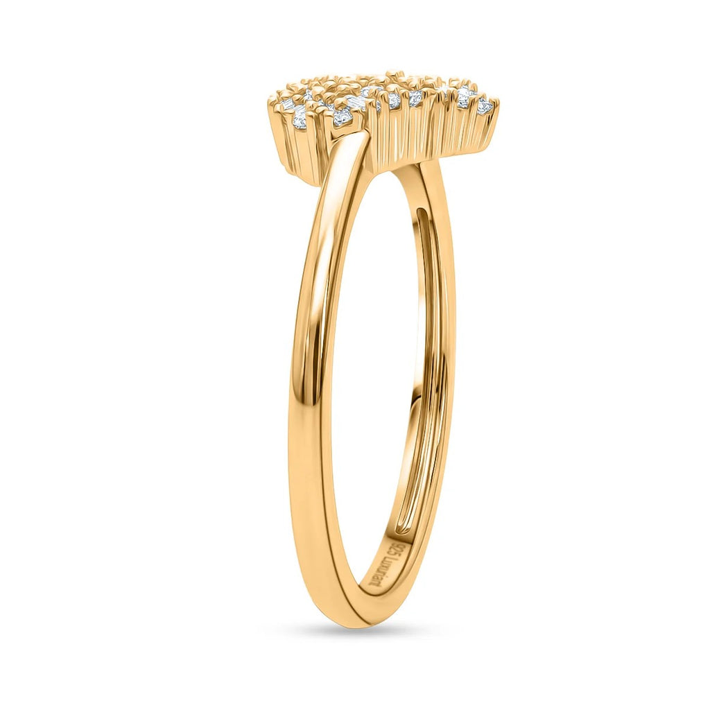 Luxuriant - Lab Grown Diamond (SI/G-H) Cluster Heart Ring in 18K Vermeil Yellow Gold Plated Sterling Silver_8482947_3