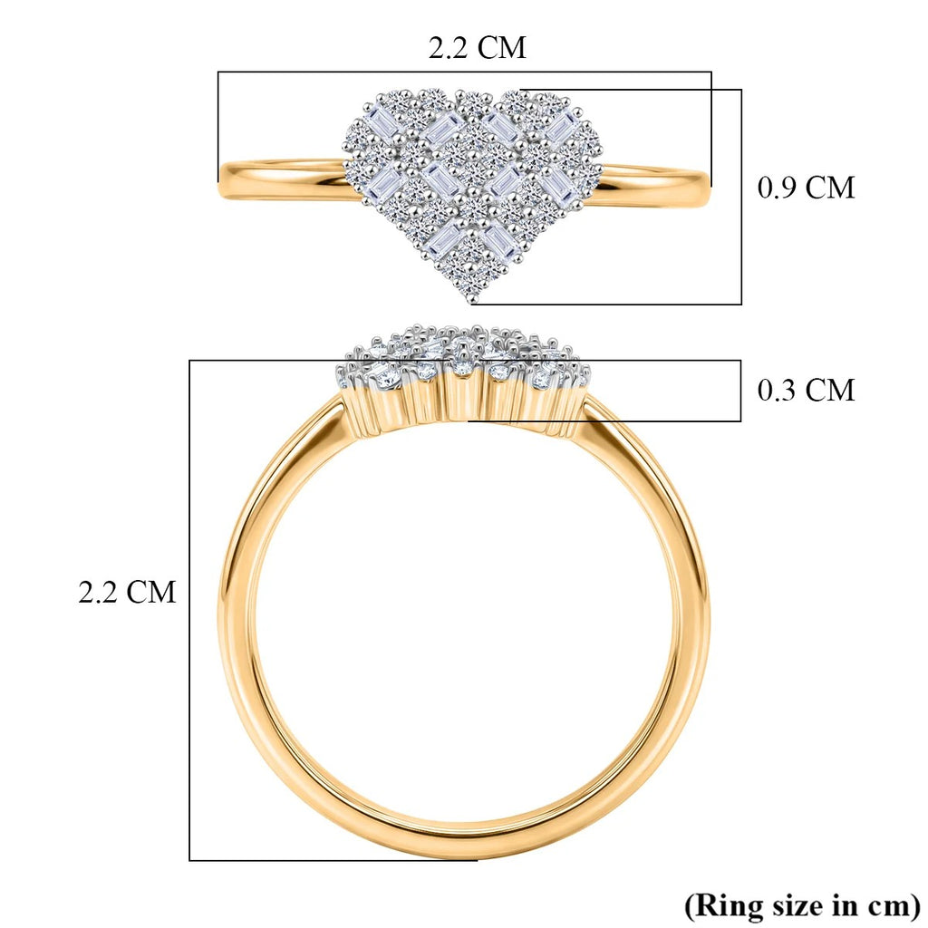 Luxuriant - Lab Grown Diamond (SI/G-H) Cluster Heart Ring in 18K Vermeil Yellow Gold Plated Sterling Silver_8482947_5