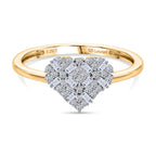 Luxuriant - Lab Grown Diamond (SI/G-H) Cluster Heart Ring in 18K Vermeil Yellow Gold Plated Sterling Silver_8482975