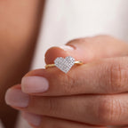 Luxuriant - Lab Grown Diamond (SI/G-H) Cluster Heart Ring in 18K Vermeil Yellow Gold Plated Sterling Silver_8482975_4