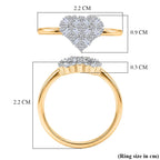 Luxuriant - Lab Grown Diamond (SI/G-H) Cluster Heart Ring in 18K Vermeil Yellow Gold Plated Sterling Silver_8482975_5