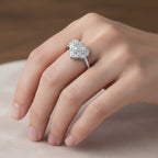 Luxuriant - Lab Grown Diamond (SI/G-H) Cluster Heart Ring in Rhodium Overlay Sterling Silver_8482989_1