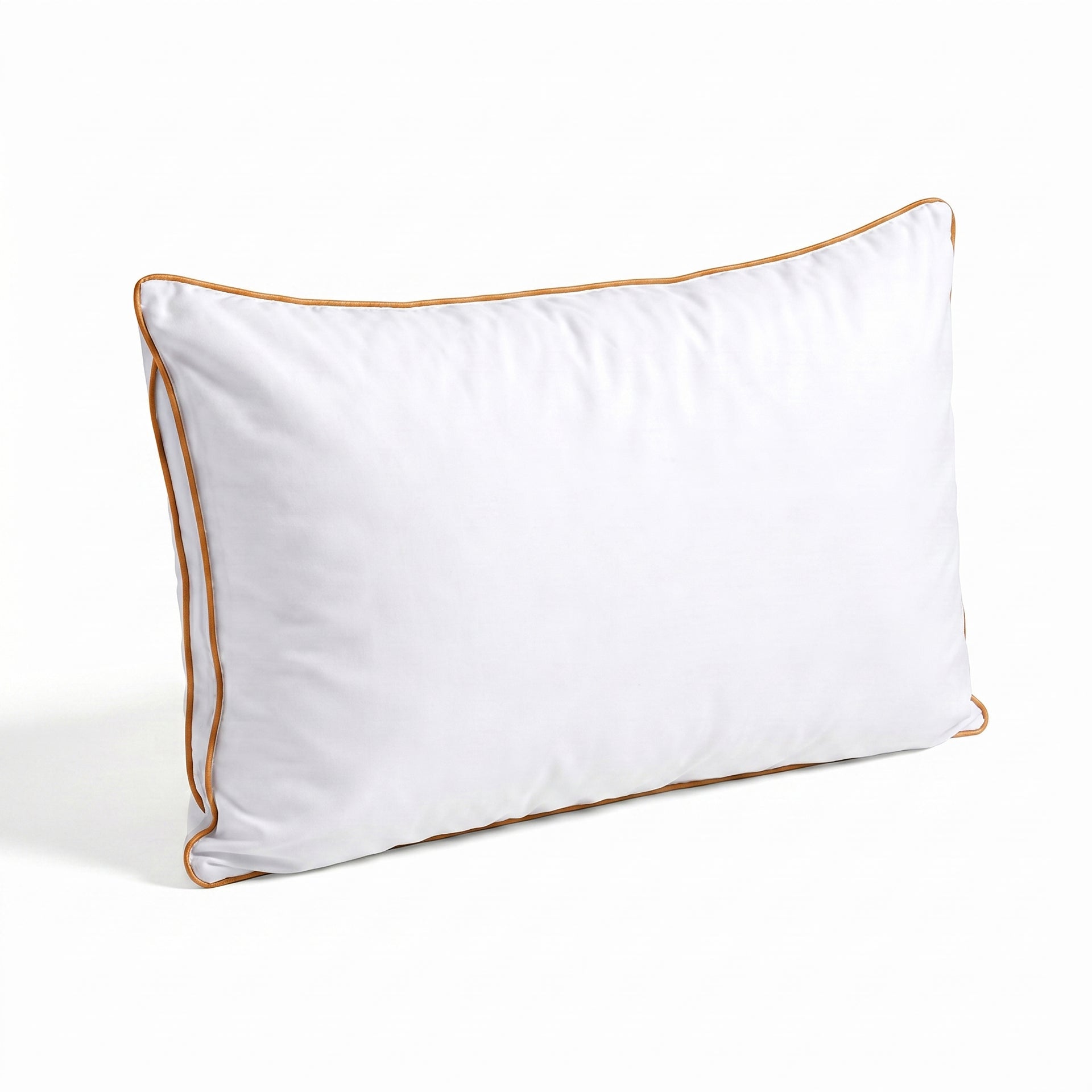 Livmore Hotel Quality Super Soft Pillow Enhancer Filled with Faux Down (Size 50x75 cm) - White with Gold Piping V32513940 0