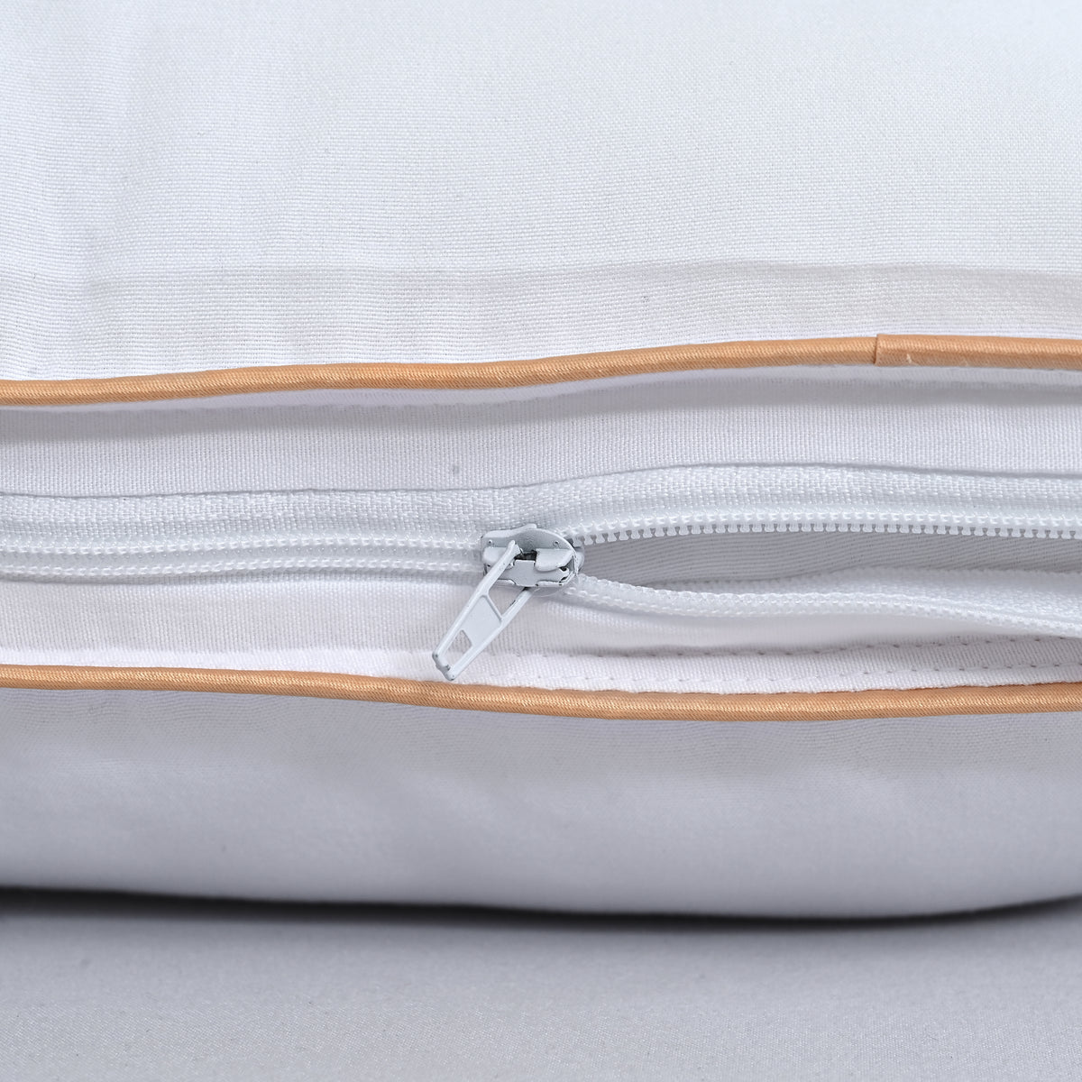 Livmore Hotel Quality Super Soft Pillow Enhancer Filled with Faux Down (Size 50x75 cm) - White with Gold Piping V32513940 6