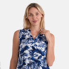 & Maisi Printed Relax Fit Sleeveless Blouse (Size M, 12-14) - Dark Blue And White_8483220_4