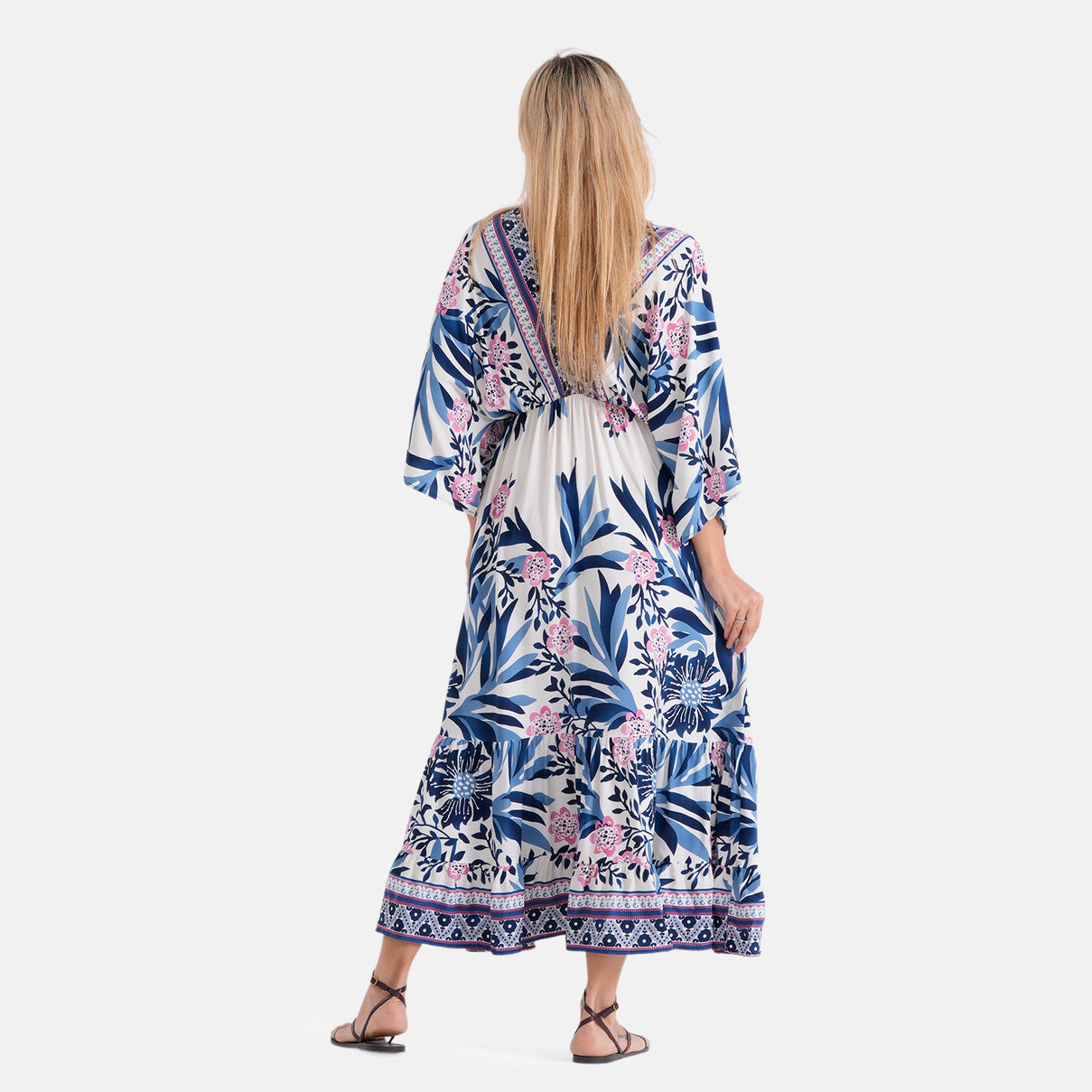 La Marey Mixed Print Elastic Waist Maxi Dress (One Size) - Multi Colour. V32515990 3