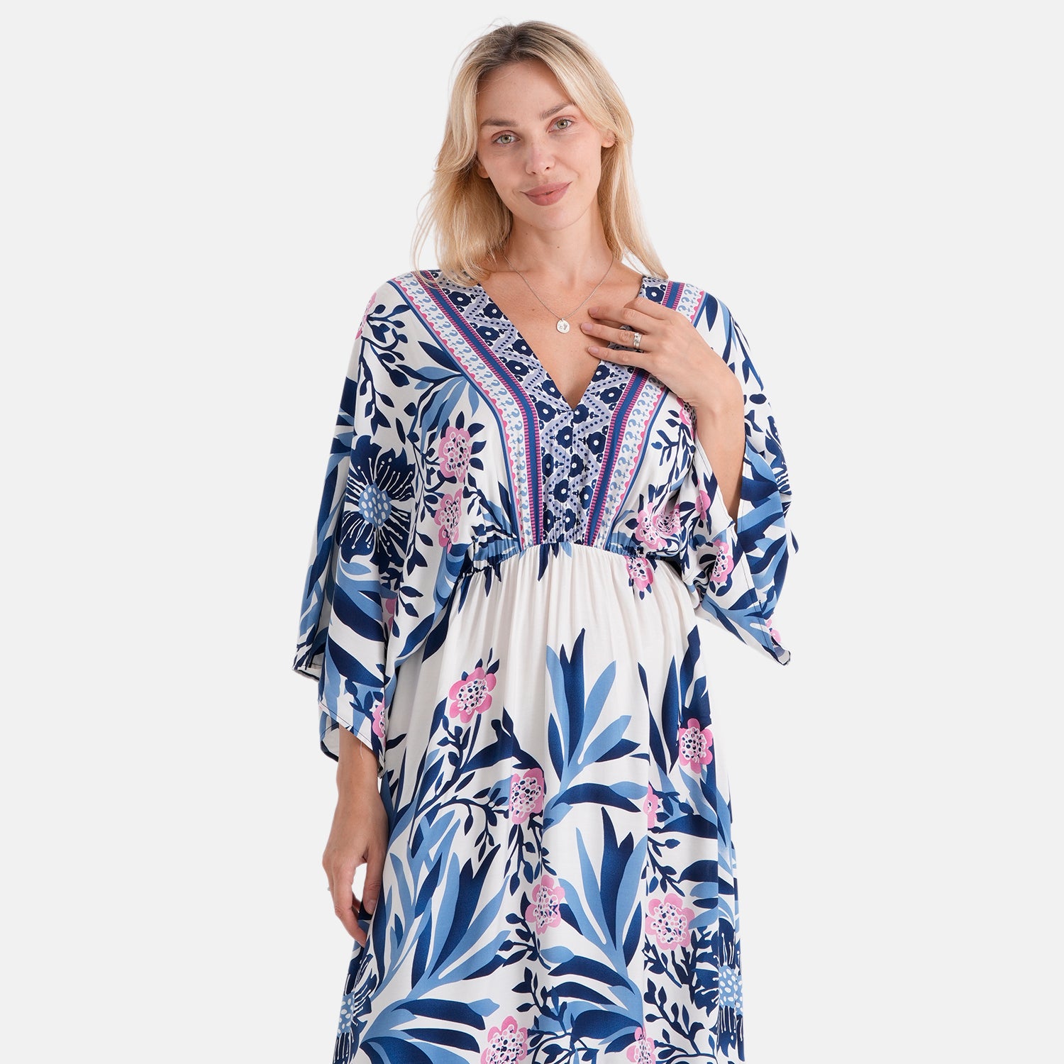 La Marey Mixed Print Elastic Waist Maxi Dress (One Size) - Multi Colour. V32515990 6