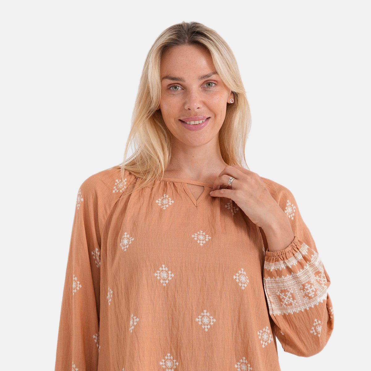 La Marey Placement Print Blouse (Size L/XL, 16 To 22) - Sandy Brown 8483495 5