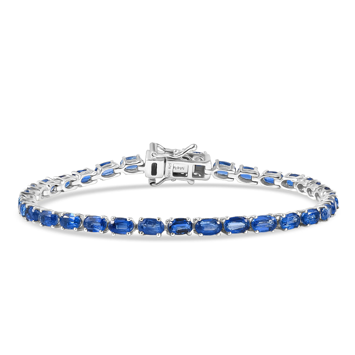 D'Joy Kyanite Tennis Bracelet (Size - 8) with GB Lock Box in Rhodium Overlay Sterling Silver 13.14 Ct. V32519150 0