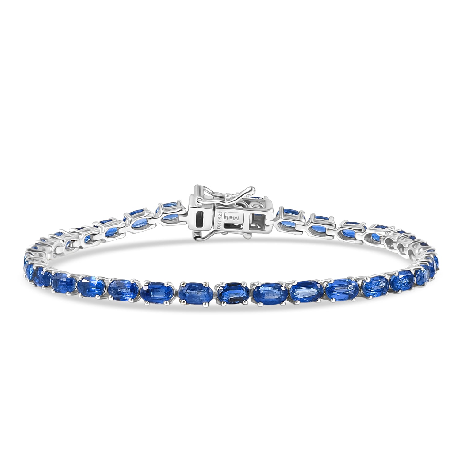 D'Joy Kyanite Tennis Bracelet (Size - 8) with GB Lock Box in Rhodium Overlay Sterling Silver 13.14 Ct. V32519150 0