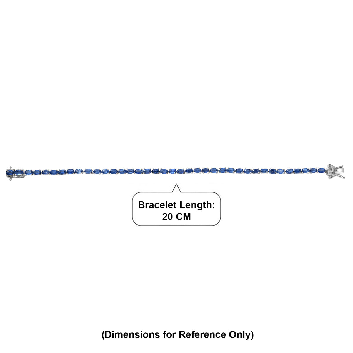 D'Joy Kyanite Tennis Bracelet (Size - 8) with GB Lock Box in Rhodium Overlay Sterling Silver 13.14 Ct. V32519150 5