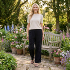 La Marey Women's Relaxed Fit Wide-Leg Trousers (Size - S/M, 8-14) - Black_8483859_1