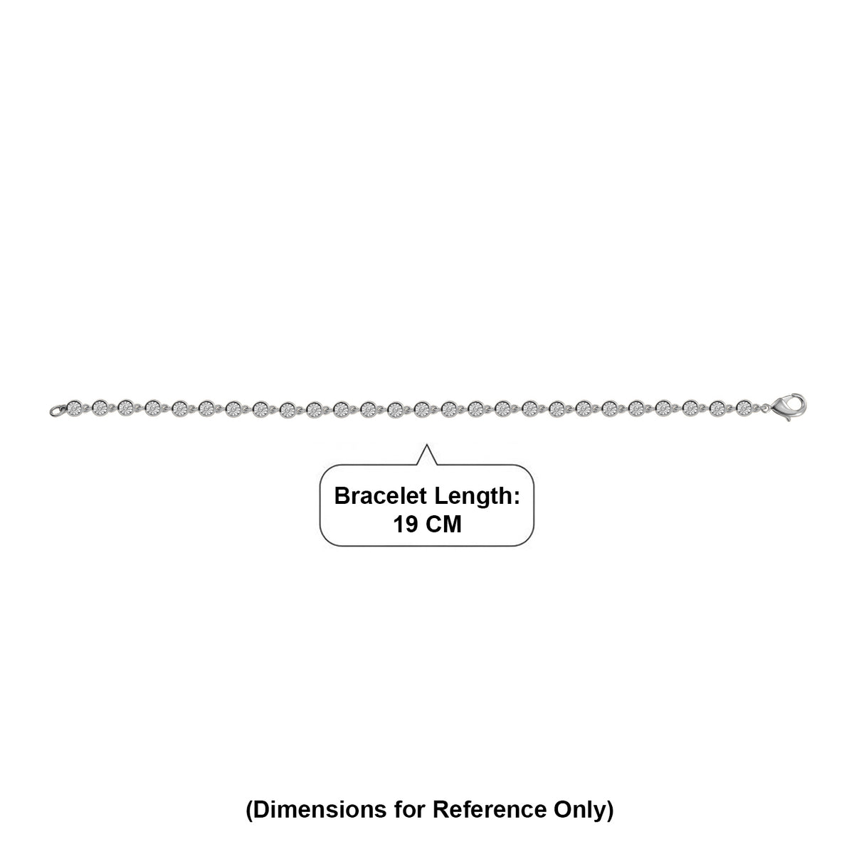 EverTrue Bezel-Set Round Natural White Diamond Tennis Bracelet (Size - 7.5) with Lobster Clasp in White V32520521 6