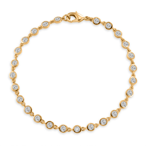 EverTrue - Natural White Diamond Linking Bracelet (Size - 7.5) with Lobster Clasp in Yellow_8484038