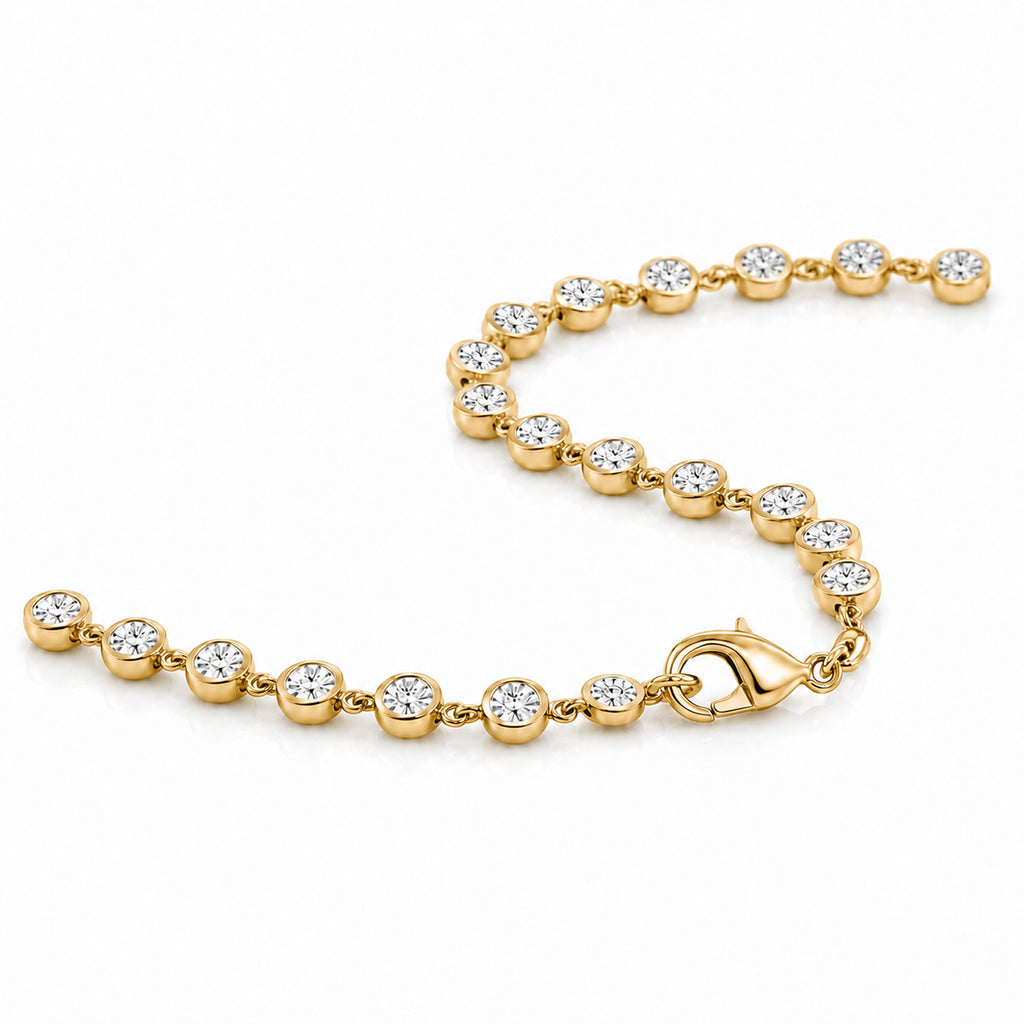 EverTrue - Natural White Diamond Linking Bracelet (Size - 7.5) with Lobster Clasp in Yellow_8484038_4