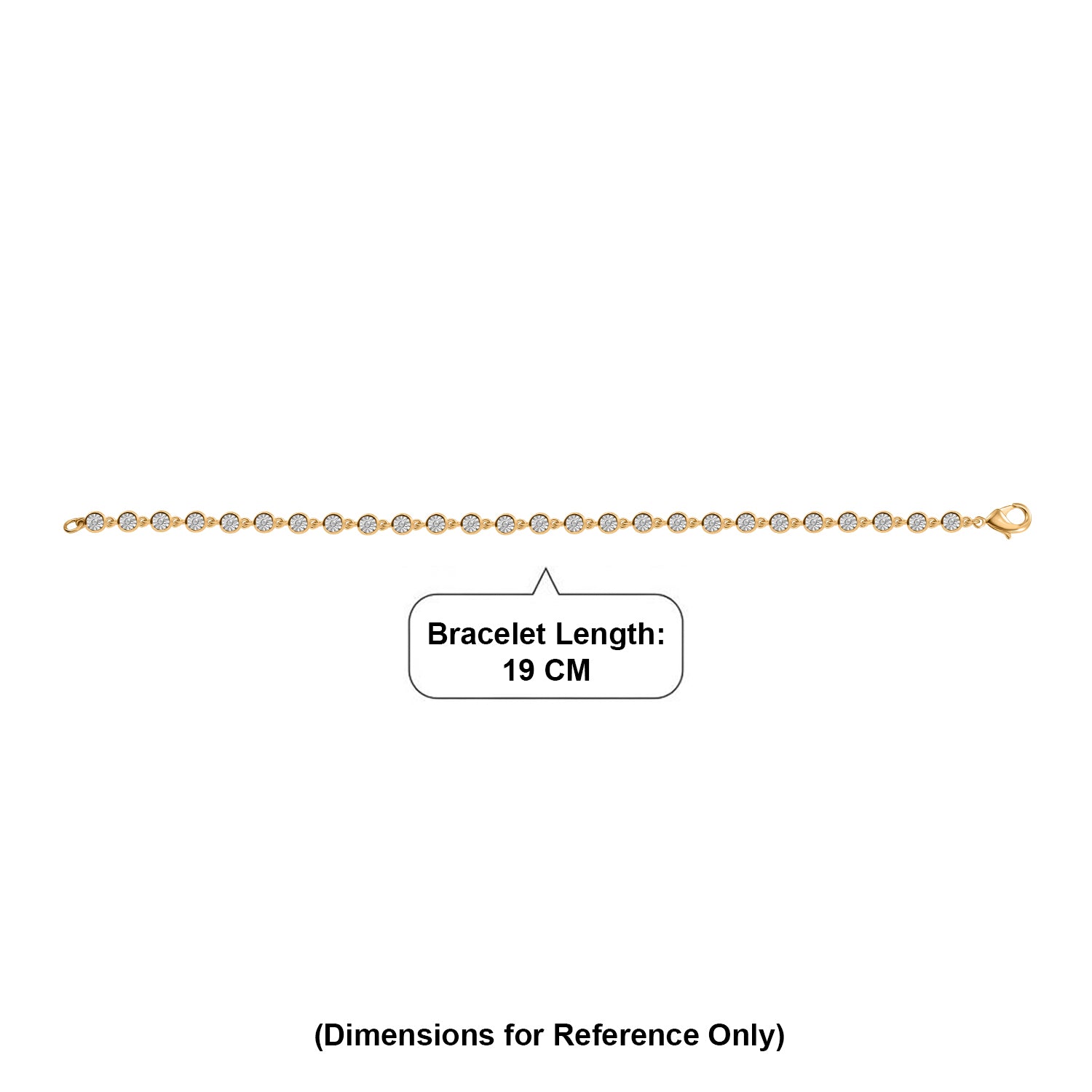 EverTrue Bezel-Set Round Natural White Diamond Tennis Bracelet (Size - 7.5) with Lobster Clasp in Yellow 8484038 6