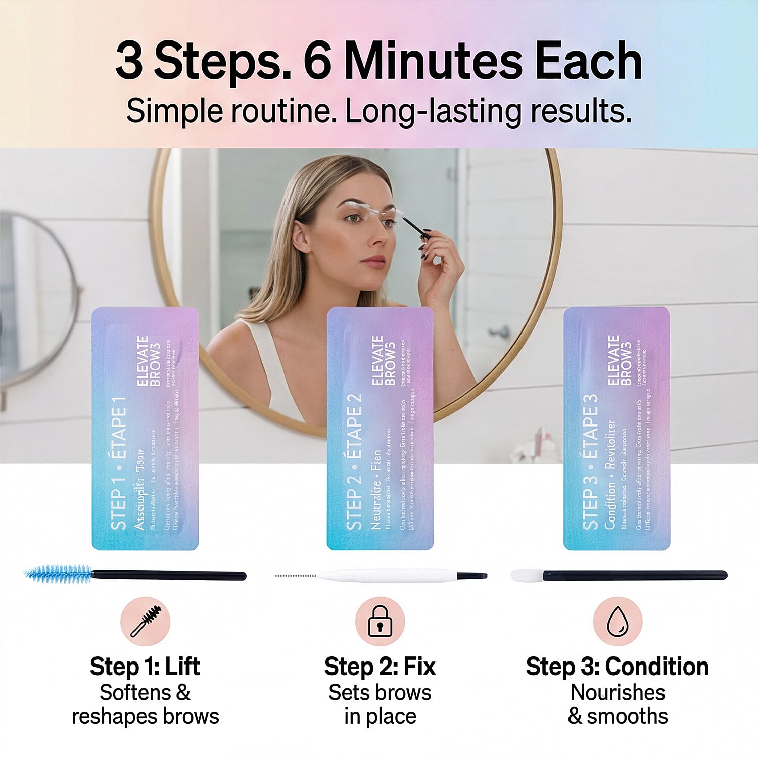 Elevate Brows - The Original DIY Brow Lamination Kit, Thio and Ammonia Free 8484422 3
