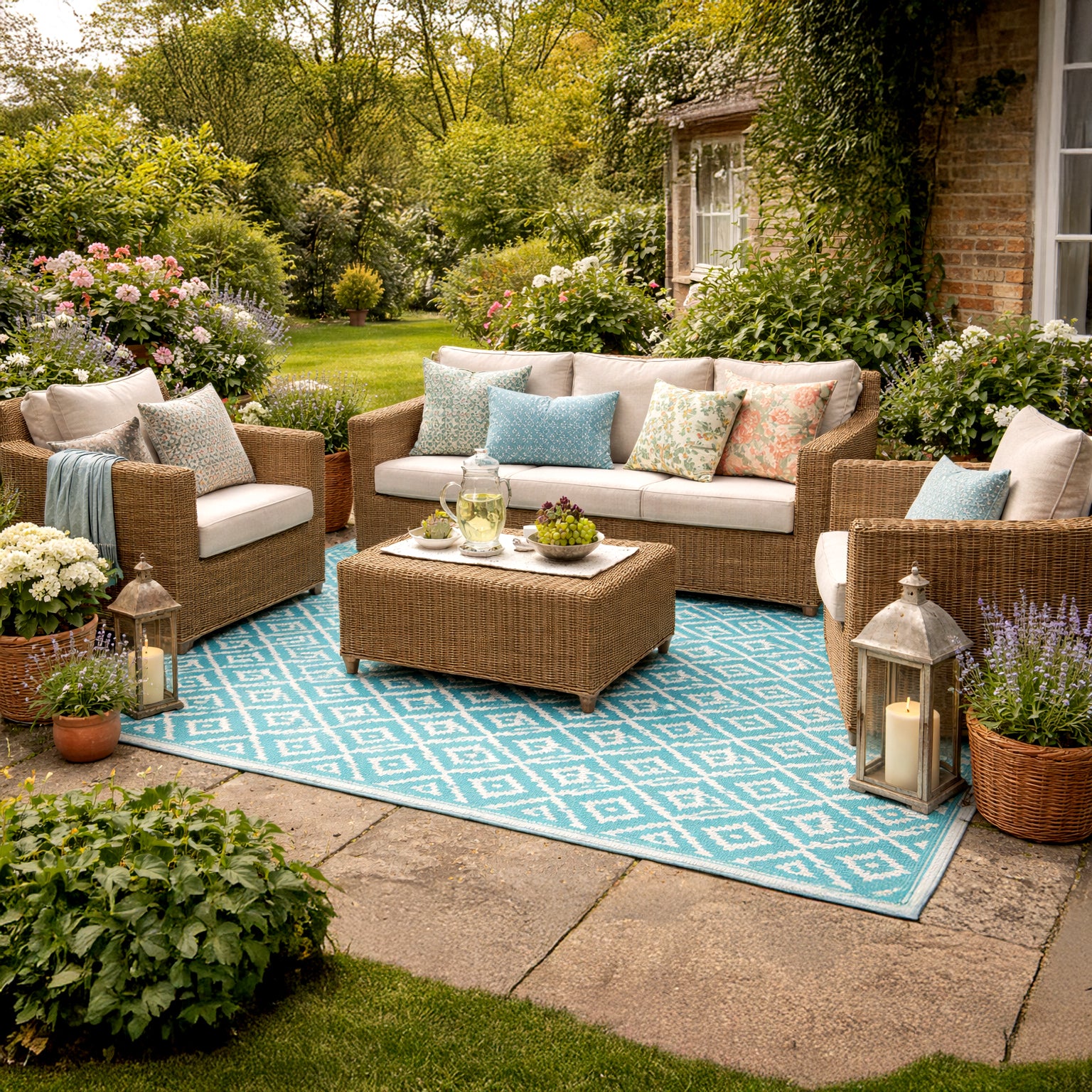 Livmore Indoor/Outdoor Rug 440 Gsm Mat (Size 120x180 Cm) - Aqua V32514368 2
