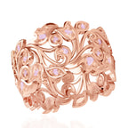 D'Joy Natural Pink Diamond Leaf Vine Ring in 18K Vermeil Rose Gold Plated Sterling Silver 0.38 Ct_8484456_4