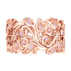 D'Joy Natural Pink Diamond Leaf Vine Ring in 18K Vermeil Rose Gold Plated Sterling Silver 0.38 Ct_8484461