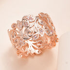 D'Joy Natural Pink Diamond Leaf Vine Ring in 18K Vermeil Rose Gold Plated Sterling Silver 0.38 Ct_8484461_1