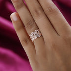 D'Joy Natural Pink Diamond Leaf Vine Ring in 18K Vermeil Rose Gold Plated Sterling Silver 0.38 Ct_8484461_2