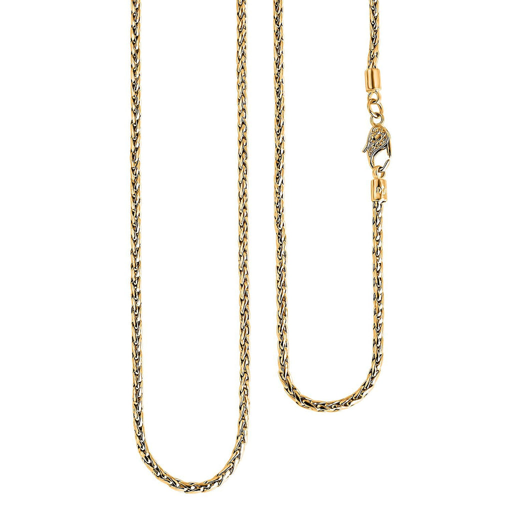 Royal Bali Collection -D'Joy 22K Vermeil Yellow Gold Plated Sterling Silver Padian Necklace (Size - 20) with Clasp_8484478