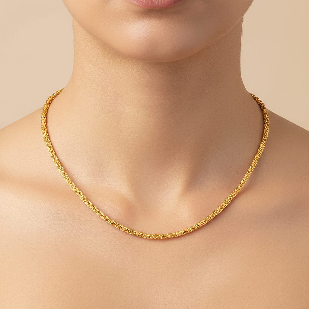 BIGGEST CLEARANCE BALI DEAL - -D'Joy 22K Vermeil Yellow Gold Plated Sterling Silver Padian Necklace (Size - 20) with Clasp 8484478 2